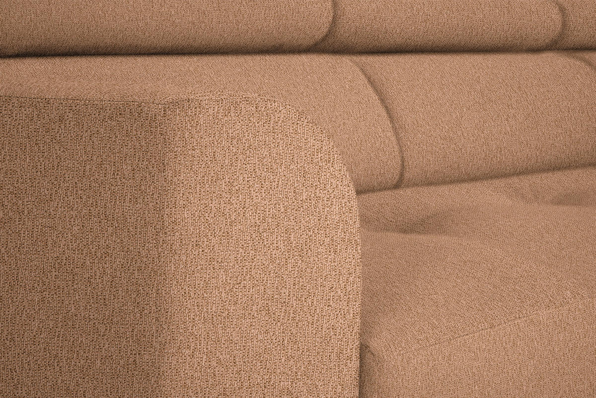 ECKSOFA  in Webstoff Rostfarben  280/205 cm  - Rostfarben/Schwarz, Design, Textil/Metall (280/205cm) - Xora