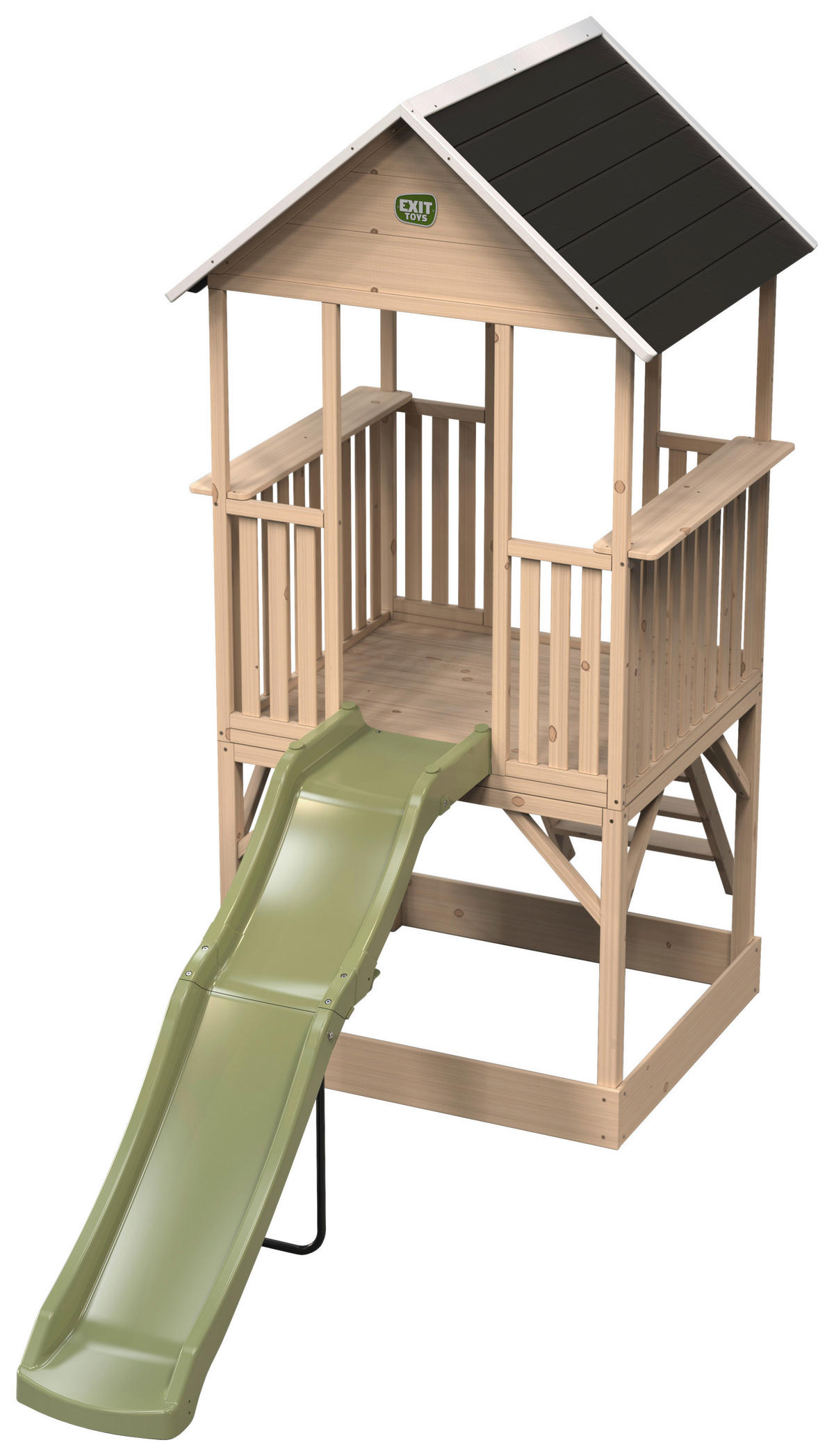 SPIELHAUS  - Naturfarben/Grün, KONVENTIONELL, Holz/Kunststoff (303/118/230,5cm) - EXIT Toys