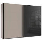 SCHWEBETÜRENSCHRANK 270/208/65 cm 2-türig Graphitfarben, Schwarz, Sahara  - Schwarz/Graphitfarben, Design, Glas/Holzwerkstoff (270/208/65cm) - Carryhome