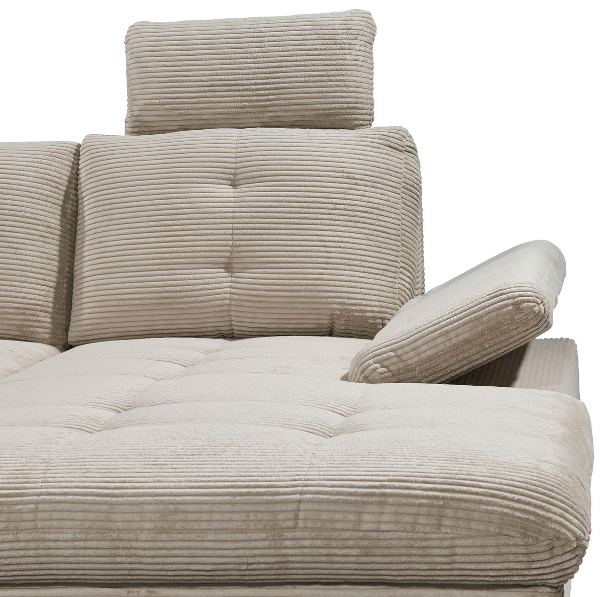WOHNLANDSCHAFT Grau Cord  - Eichefarben/Grau, KONVENTIONELL, Holz/Textil (220/324/170cm) - MID.YOU