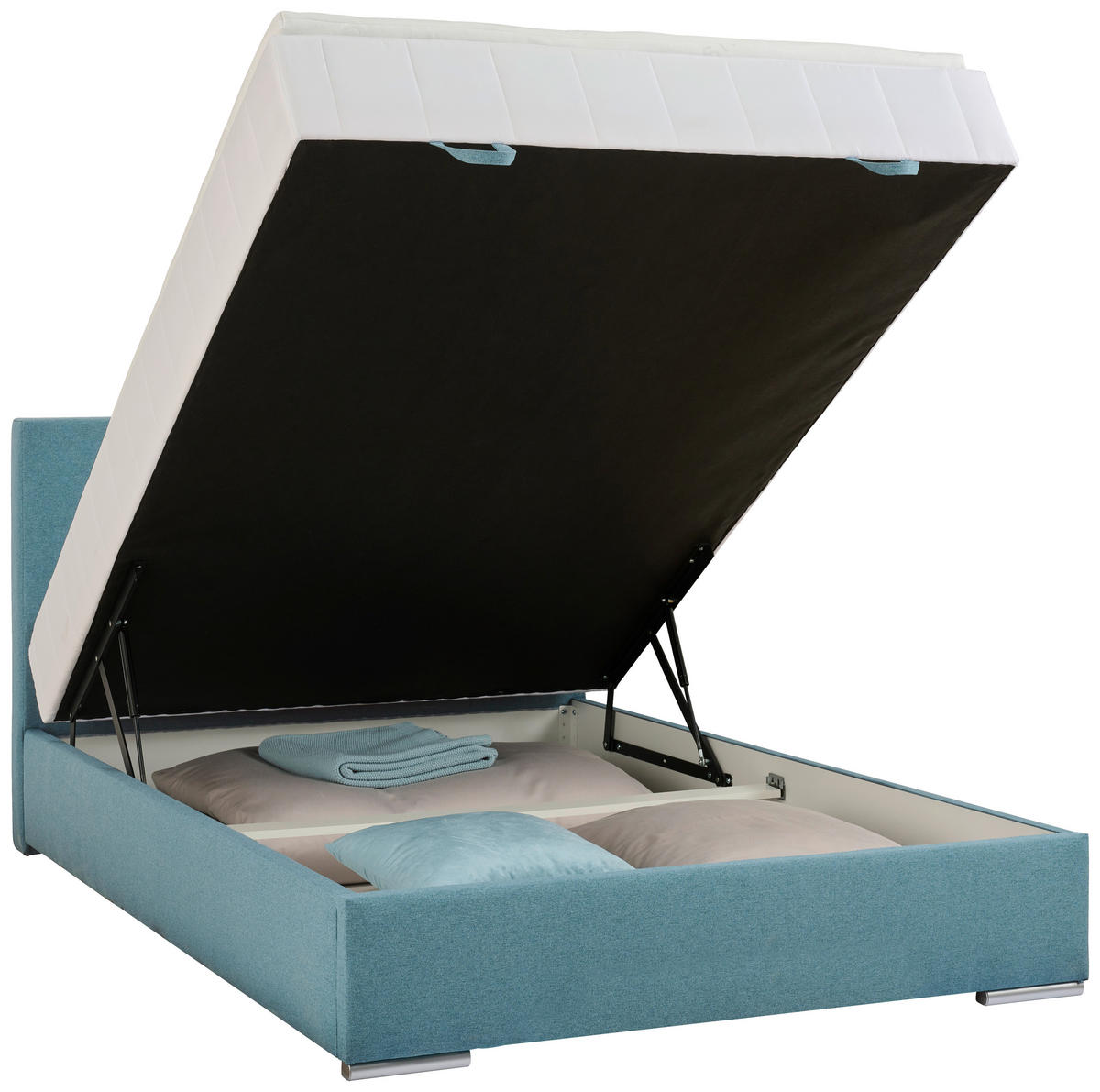 BOXBETT 120/200 cm  in Petrol  - Chromfarben/Petrol, KONVENTIONELL, Kunststoff/Textil (120/200cm) - Carryhome