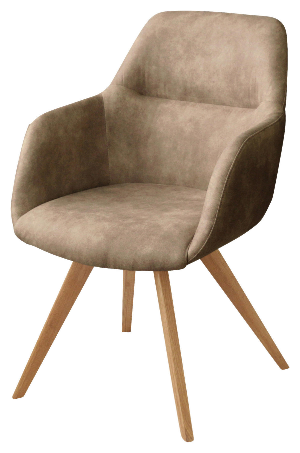ARMLEHNSTUHL  in Flachgewebe  - Eichefarben/Beige, Design, Holz/Textil (57/85,5/65cm) - Voleo