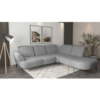 ECKSOFA Mikrofaser Grau  - Schwarz/Grau, Modern, Textil/Metall (302/270cm) - Sit & More