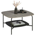 COUCHTISCH in Metall, Glas, Stein 75/75/42 cm  - Schwarz/Grau, Design, Glas/Stein (75/75/42cm) - Carryhome