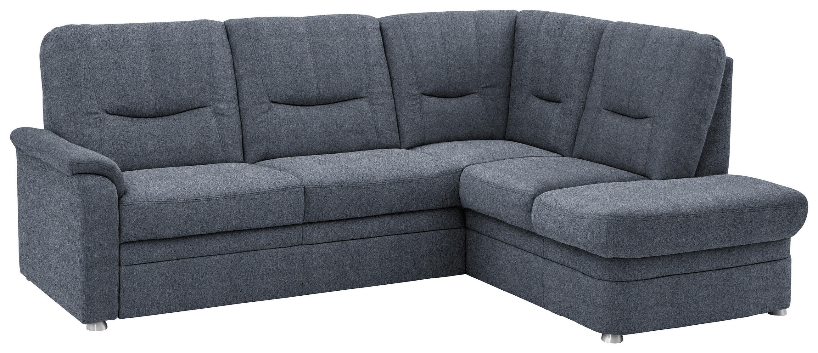 ECKSOFA  in Chenille Blaugrau  235/185 cm  - Blaugrau/Schwarz, KONVENTIONELL, Kunststoff/Textil (235/185cm) - Beldomo Comfort