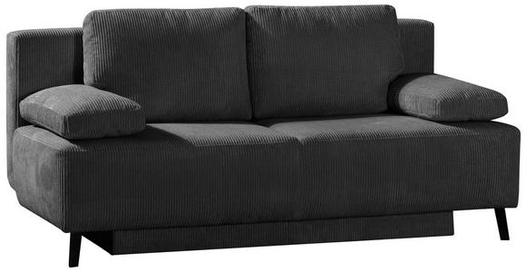 SCHLAFSOFA  in Cord Grau  - Schwarz/Grau, MODERN, Textil/Metall (197/92/88cm) - Venda
