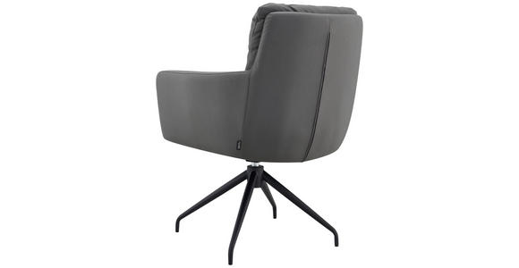 ARMLEHNSTUHL in Eisen Mikrofaser - Schwarz/Grau, Design, Textil/Metall (62/89,5/65cm) - Novel