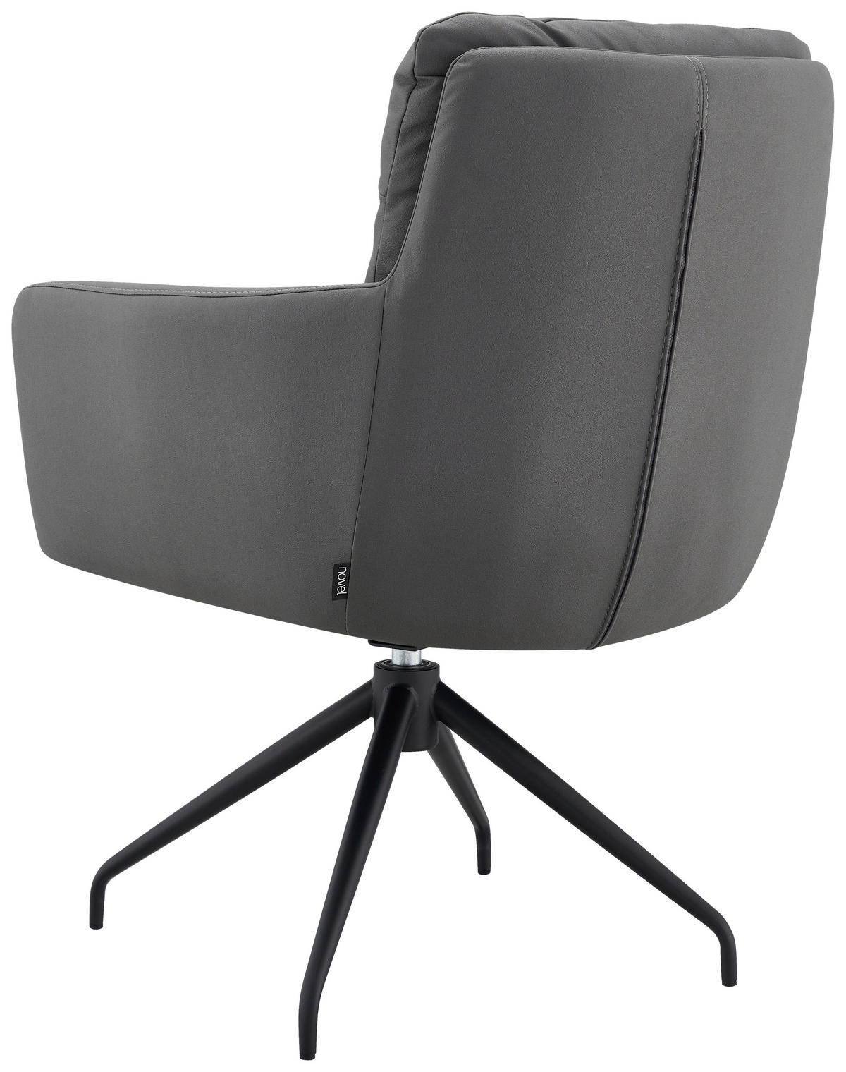 ARMLEHNSTUHL  in Eisen Mikrofaser  - Schwarz/Grau, Design, Textil/Metall (62/89,5/65cm) - Novel