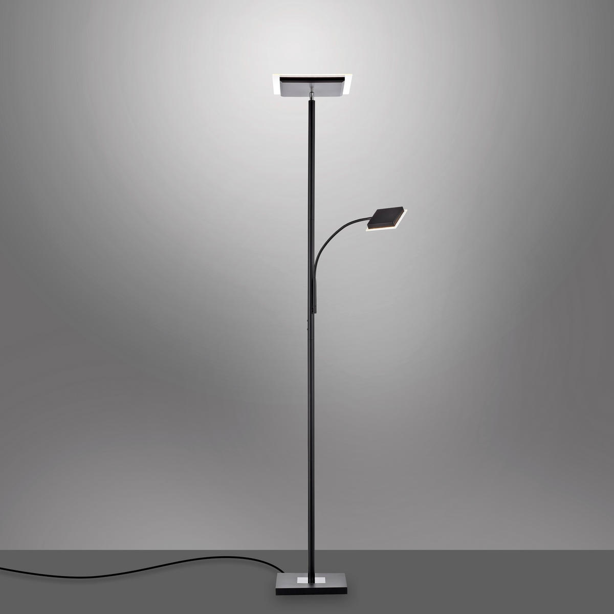 STOJACIA LED LAMPA, 56/57,5/190 cm - čierna, Basics, kov/plast (56/57,5/190cm)