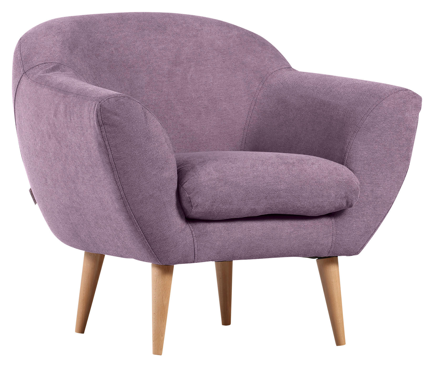 FÅTÖLJ i textil lila  - lila/naturfärgad, Trend, textil (87/78/80cm) - Livetastic