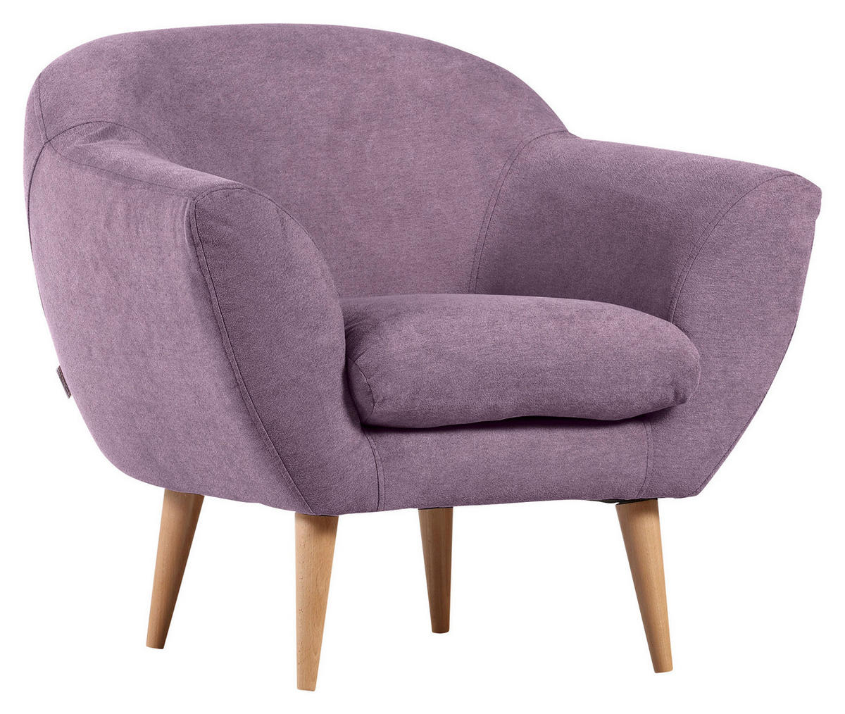 FÅTÖLJ i textil lila  - lila/naturfärgad, Trend, textil (87/78/80cm) - Livetastic