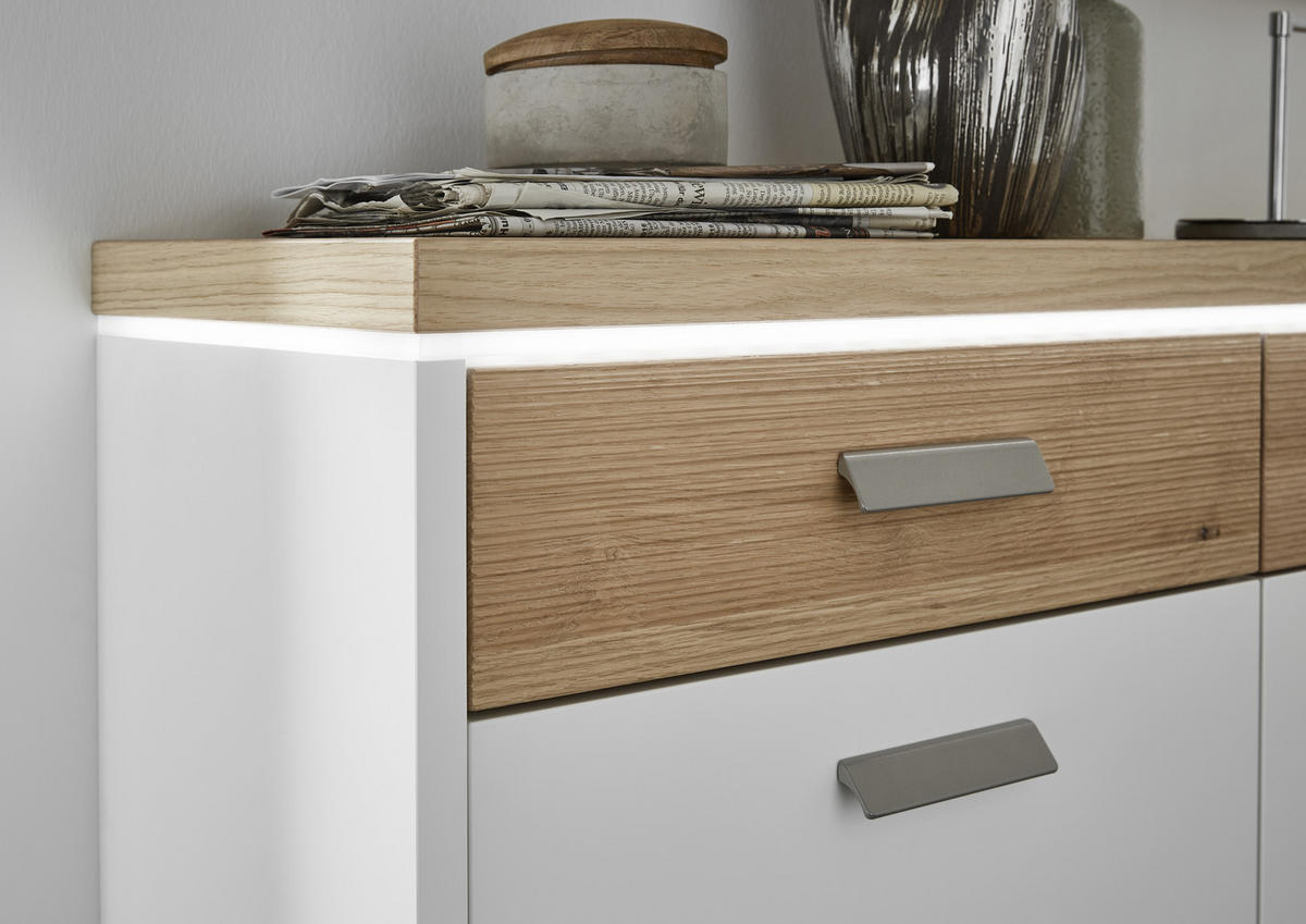 GARDEROBE 3-teilig  in 200/200/32 cm  - Weiss/Eichefarben, Design, Holz/Holzwerkstoff (200/200/32cm) - Dieter Knoll