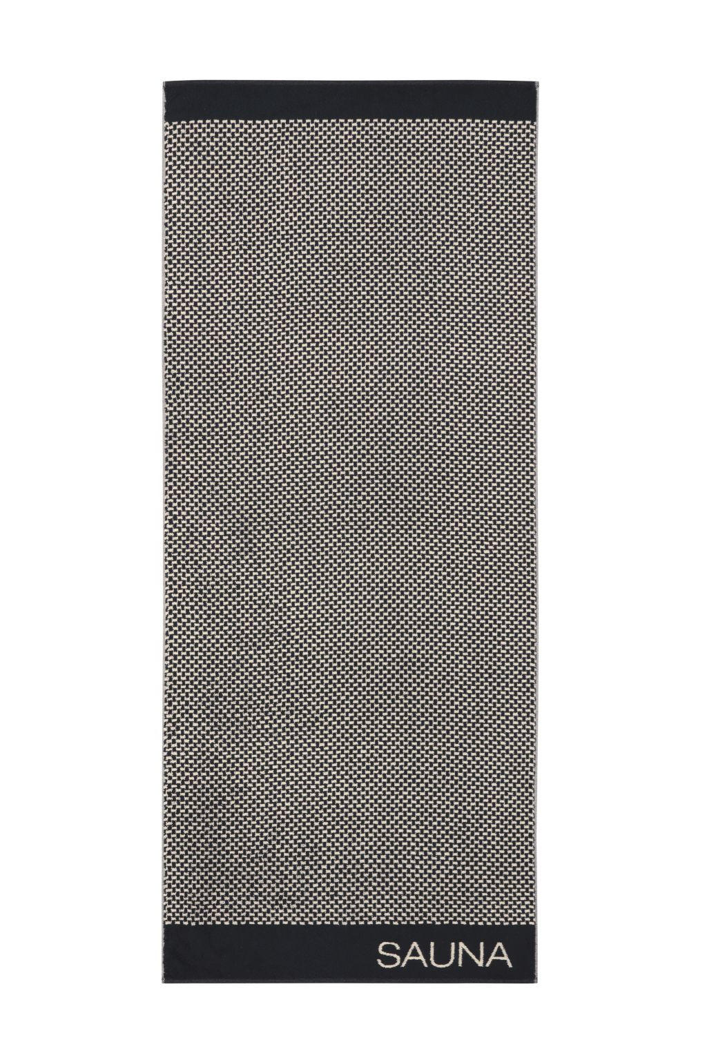 Cawoe Saunatuch Natural/Allover Beige, Schwarz 80x200 cm