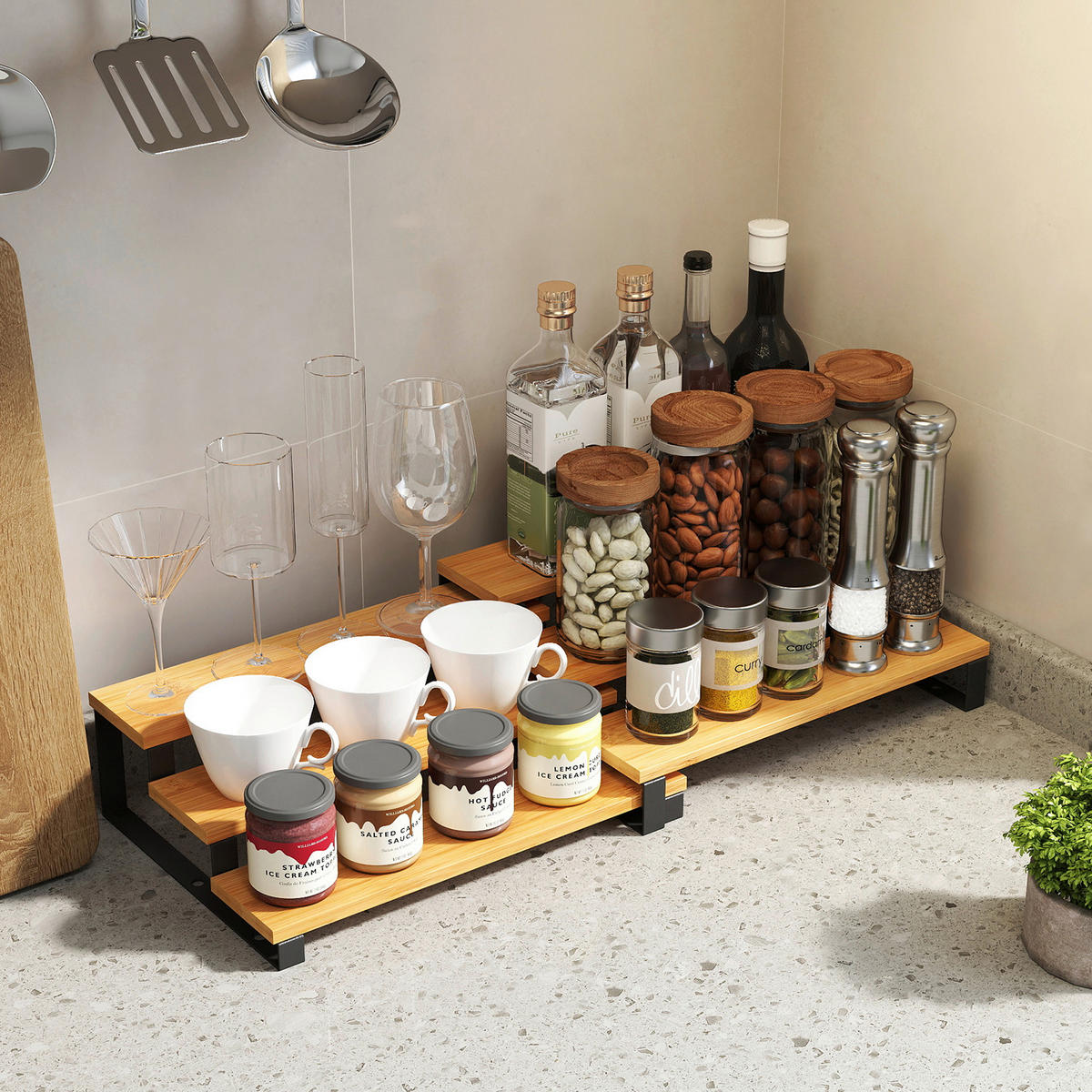 GEWÜRZREGAL - Naturfarben, Basics, Naturmaterialien/Metall (32/23.2/11,5cm)