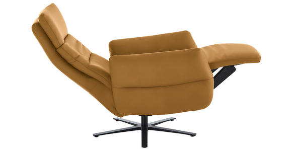 RELAXSESSEL in Leder Currygelb  - Currygelb/Schwarz, Design, Leder/Metall (82/119/85cm) - Dieter Knoll