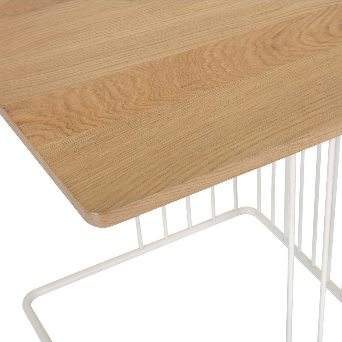 BEISTELLTISCH 43/43/45 cm Eiche massiv Eichefarben, Weiß, Naturfarben quadratisch  - Eichefarben/Weiß, Design, Holz/Metall (43/43/45cm) - Landscape