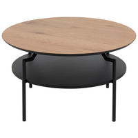 COUCHTISCH in Metall, Holzwerkstoff 80/80/45 cm  - Eichefarben/Schwarz, Trend, Holzwerkstoff/Metall (80/80/45cm) - Livetastic