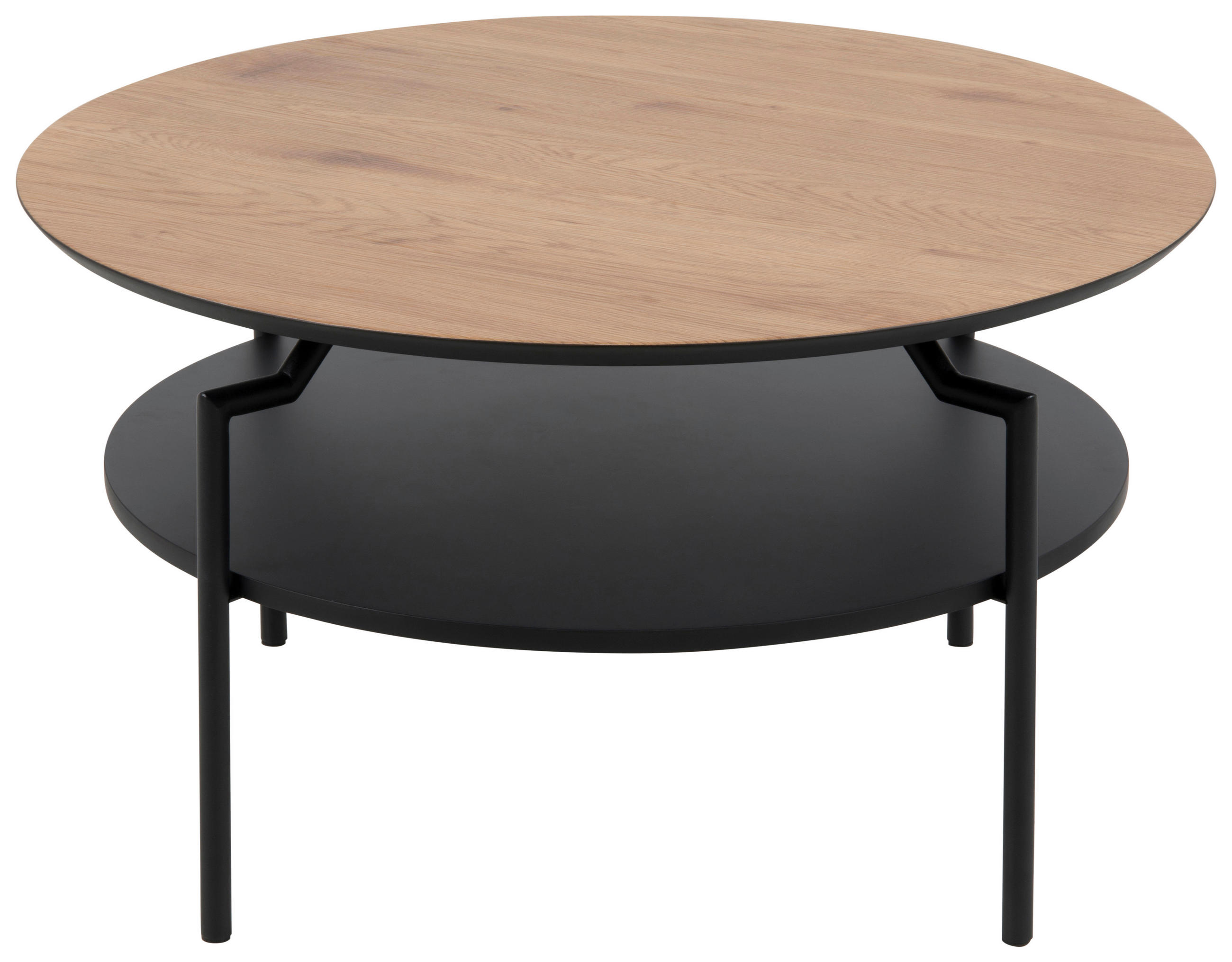 Couchtisch Rund Mit Ablagefach Goldington Trend Eiche/schwarz