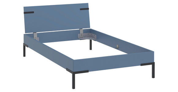 BETT 120/200 cm,  in Blau,  - Blau/Schwarz, Design, Metall (120/200cm) - Xora