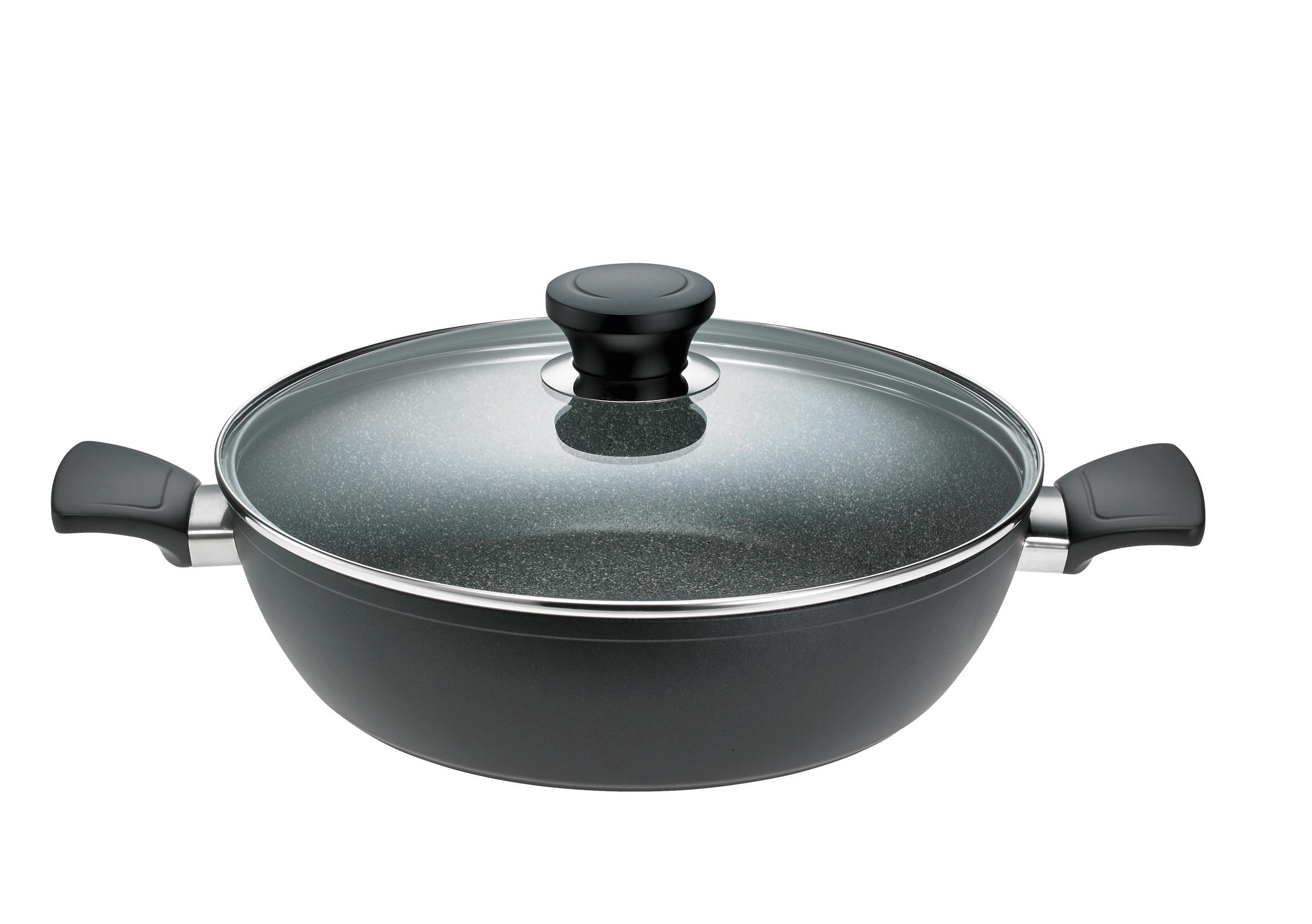 SERVIERPFANNE ALPHA PTFE-Antihaftbeschichtung 24 cm  - Grau, Basics, Glas/Metall (24cm) - Schulte Ufer