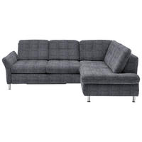ECKSOFA in Webstoff Anthrazit  242/210 cm  - Chromfarben/Anthrazit, KONVENTIONELL, Textil/Metall (242/210cm) - Beldomo Style