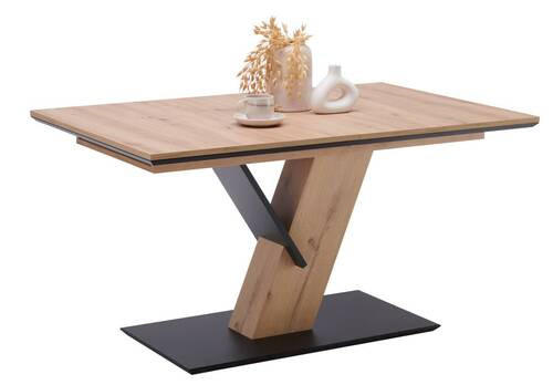 ESSTISCH in Holzwerkstoff 140-220/90/76 cm  - Schwarz/Eiche Artisan, Konventionell, Holzwerkstoff (140-220/90/76cm) - Valdera