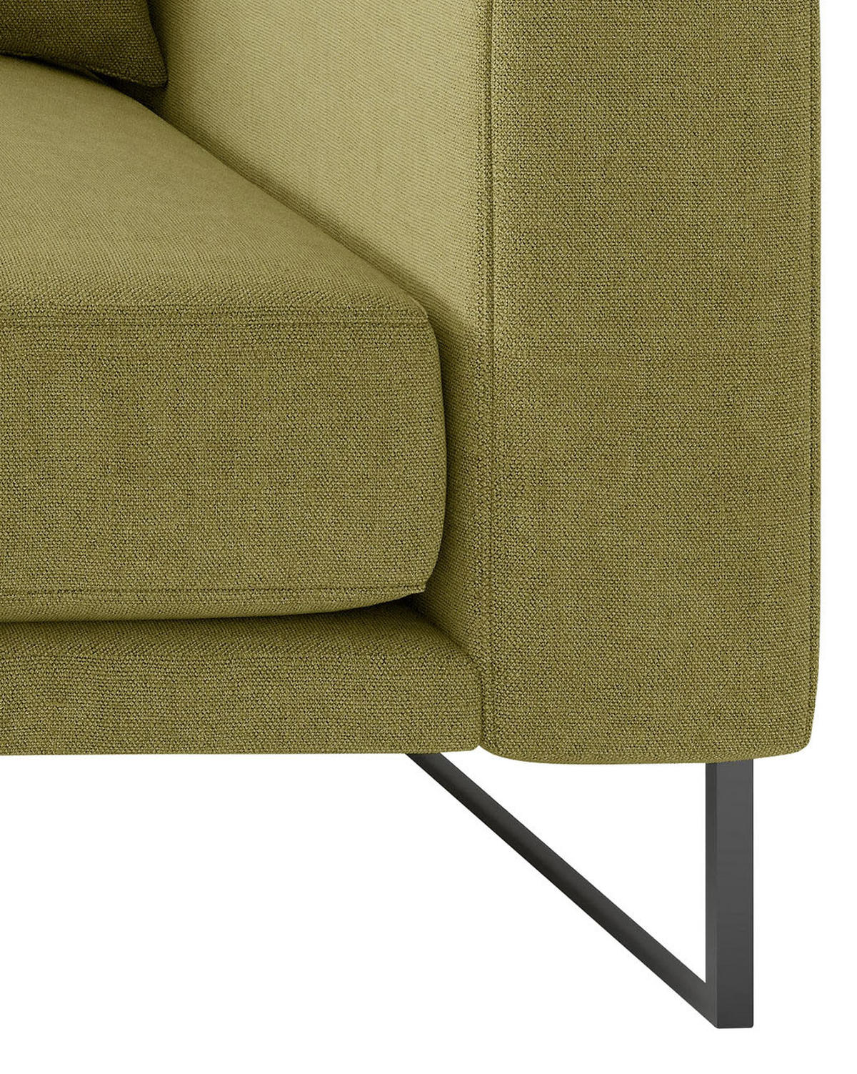 POHOVKA BIG SOFA, textil, olivově zelená - černá/olivově zelená, Design, kov/textil (150/283cm) - Livetastic