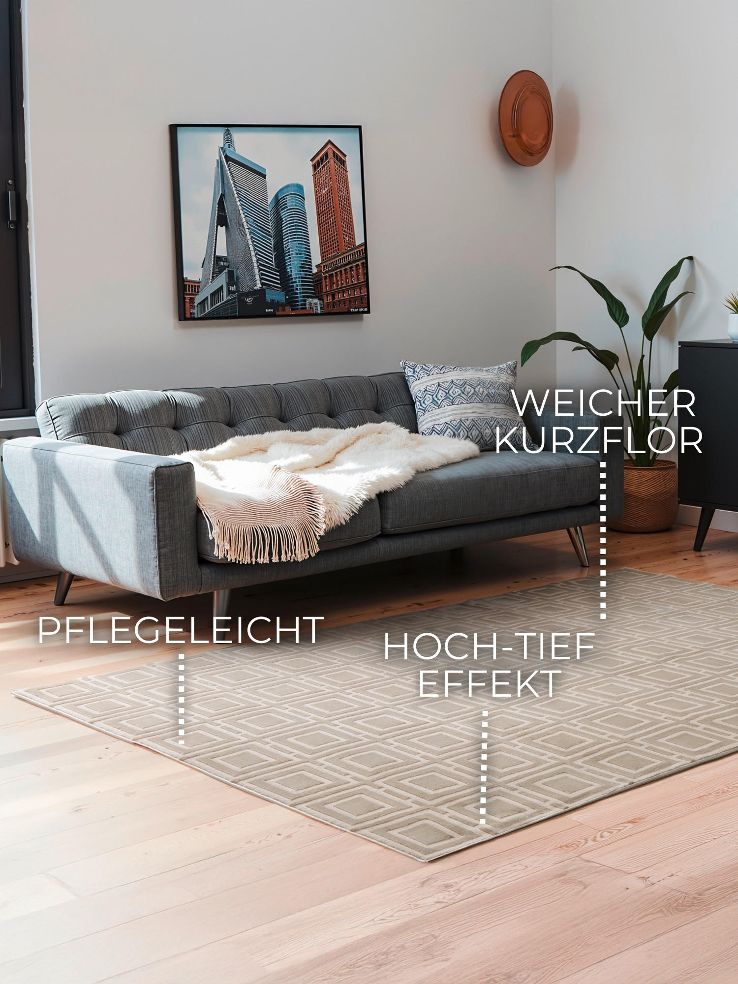 FLACHWEBETEPPICH 160/235 cm Perles Creme  - Creme, Design, Kunststoff (160/235cm) - Elle Decoration