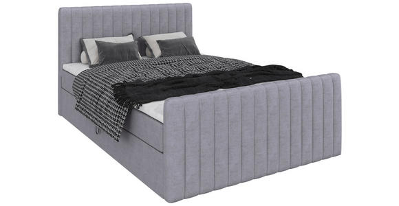 BOXBETT 140/200 cm  in Silberfarben  - Silberfarben/Schwarz, Basics, Kunststoff/Textil (140/200cm) - Carryhome