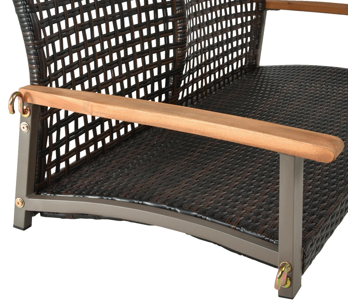 HOUPACÍ LAVICE dřevo, kov, plast - šedá/barvy akácie, Basics, kov/dřevo (120/79/57cm) - Gardenson