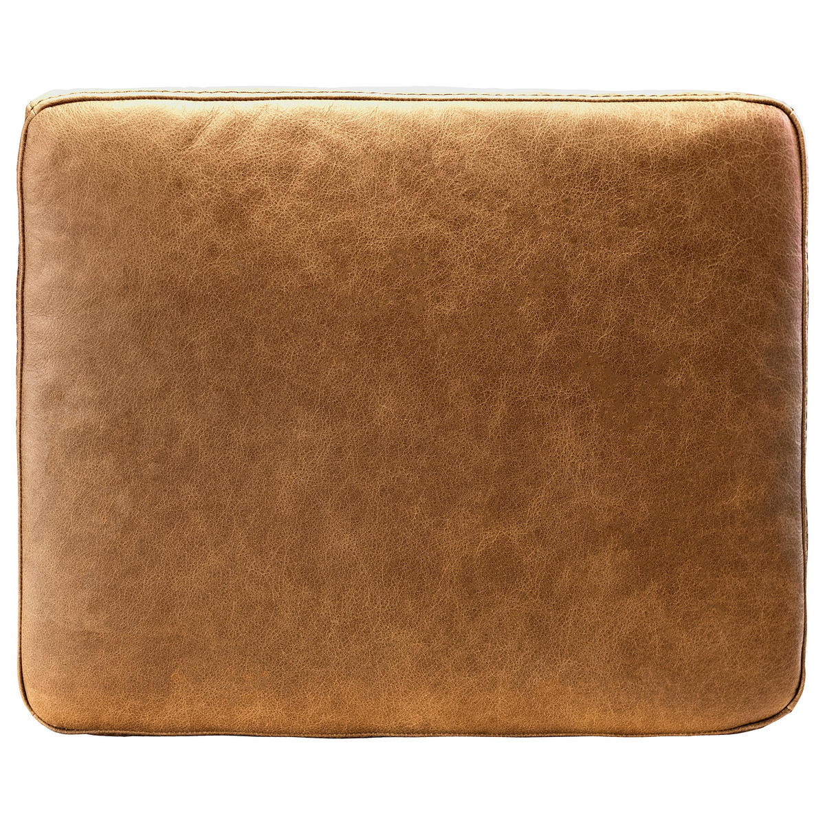 ZIERKISSEN SPRING  - Cognac, Design, Leder/Textil (52/42/7cm) - Livetastic