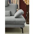 ECKSOFA  in Chenille, Flachgewebe Grau  180/284 cm  - Schwarz/Grau, Design, Textil/Metall (180/284cm) - Dieter Knoll
