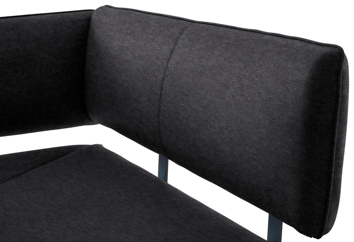 ECKBANK 190/150 cm  in Schwarz  - Schwarz, MODERN, Textil/Metall (190/150cm) - Cantus