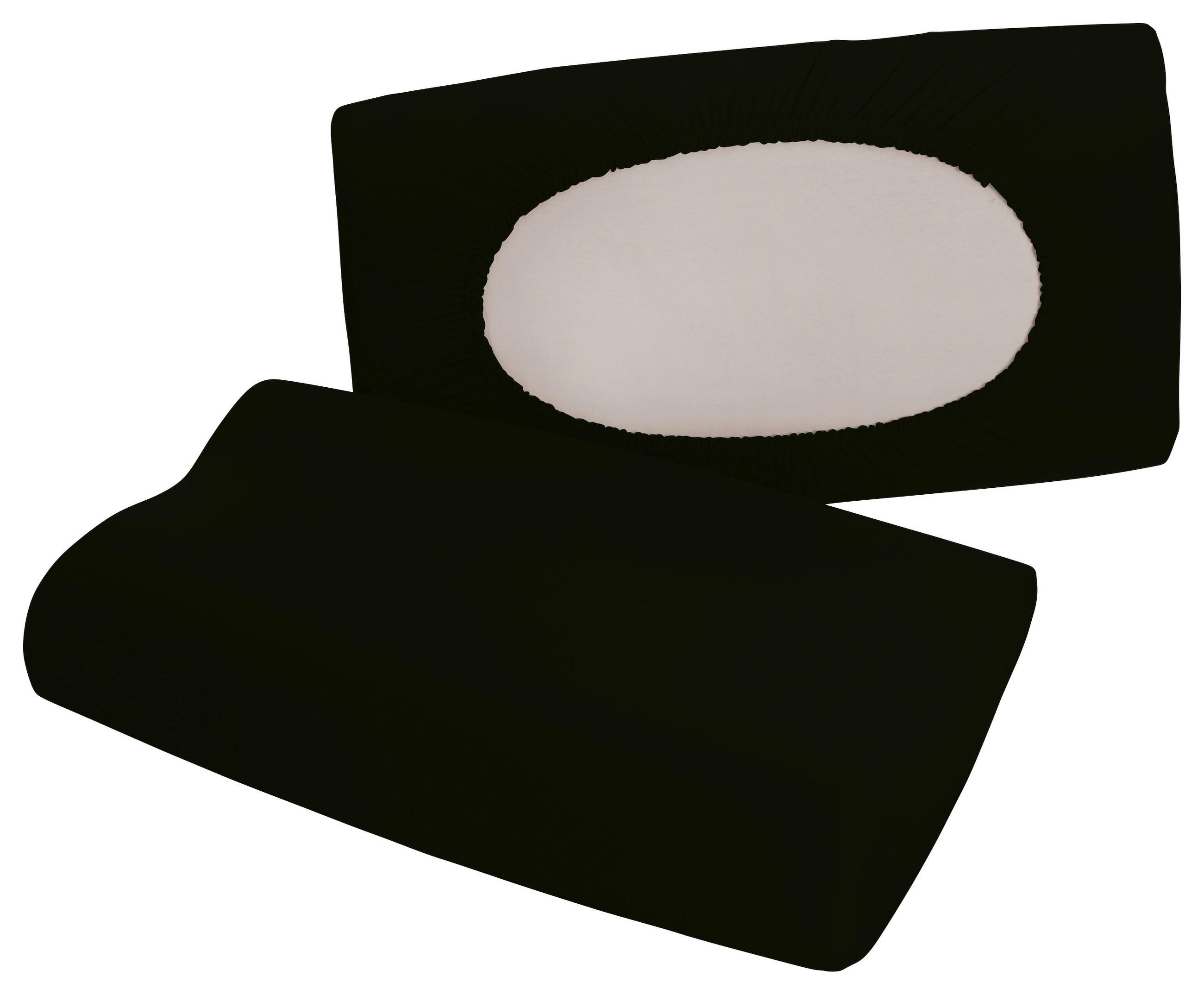 Schlafgut Kopfkissenbezug Pure Schwarz 40-70x40-90 cm
