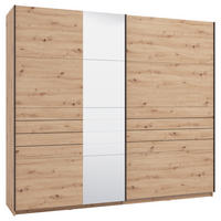 SCHWEBETÜRENSCHRANK 245/217,5/61 cm,  in Eiche Artisan, 2 Tür(en)  - Schwarz/Eiche Artisan, MODERN, Holzwerkstoff/Metall (245/217,5/61cm) - MID.YOU