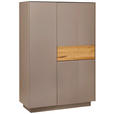 HIGHBOARD Taupe, Eichefarben  101/150/42 cm  - Taupe/Eichefarben, Design, Glas/Holz (101/150/42cm) - Novel