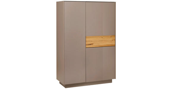 HIGHBOARD Taupe, Eichefarben  101/150/42 cm  - Taupe/Eichefarben, Design, Glas/Holz (101/150/42cm) - Novel