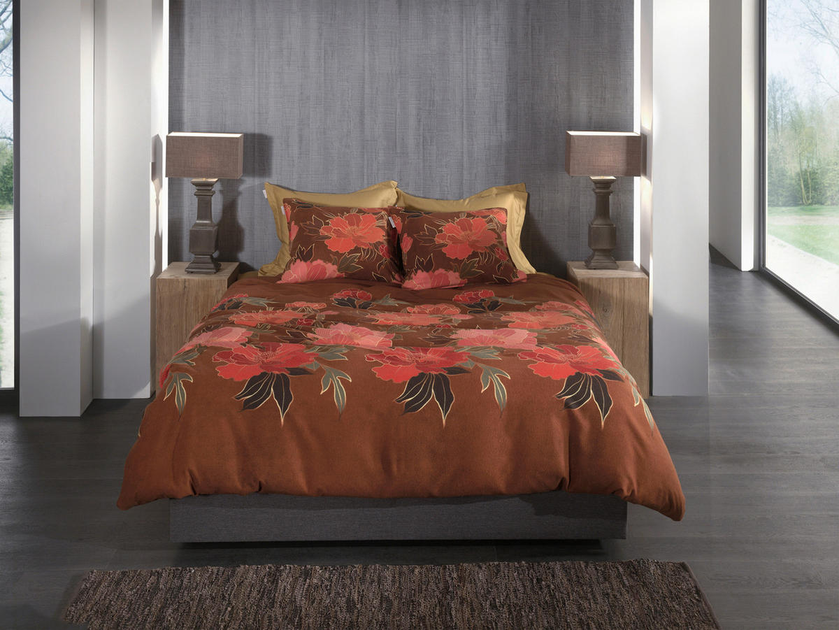 BETTWÄSCHE Francesco Flanell 155/220 cm  - Dunkelorange, Basics, Textil (155/220cm)