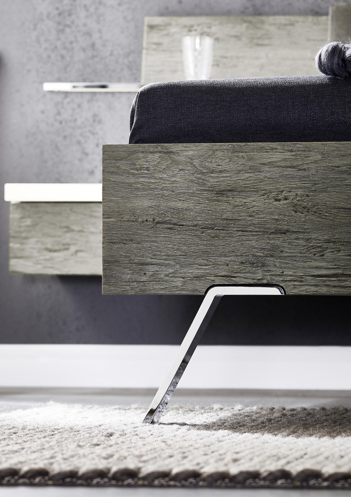 BETTANLAGE 180/200 cm  in Weiß, Eichefarben  - Eichefarben/Weiß, Design, Holz (180/200cm) - Valdera