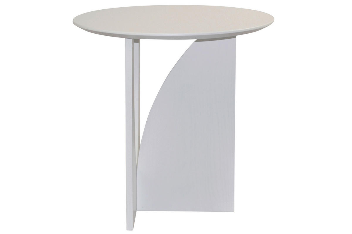 BEISTELLTISCH 50/50/51 cm furniert Weiß rund  - Weiß, Design, Holzwerkstoff (50/50/51cm) - MID.YOU