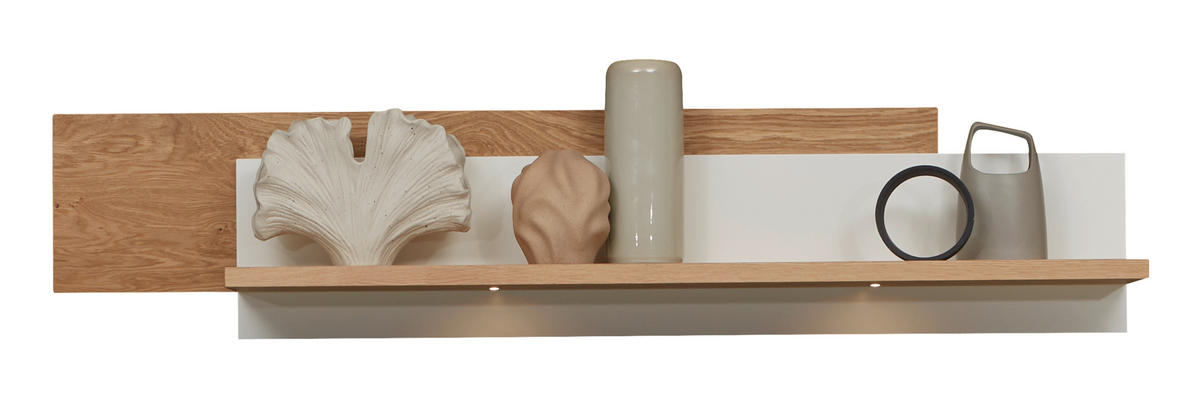WANDBOARD Balkeneiche furniert Weiß, Eichefarben  - Eichefarben/Weiß, Design, Holz (157,5/33,6/25cm) - Dieter Knoll