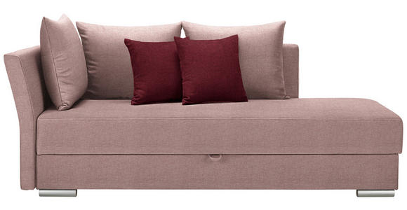 LIEGE  in Webstoff Rosa  - Chromfarben/Bordeaux, Design, Kunststoff/Textil (220/93/100cm) - Xora