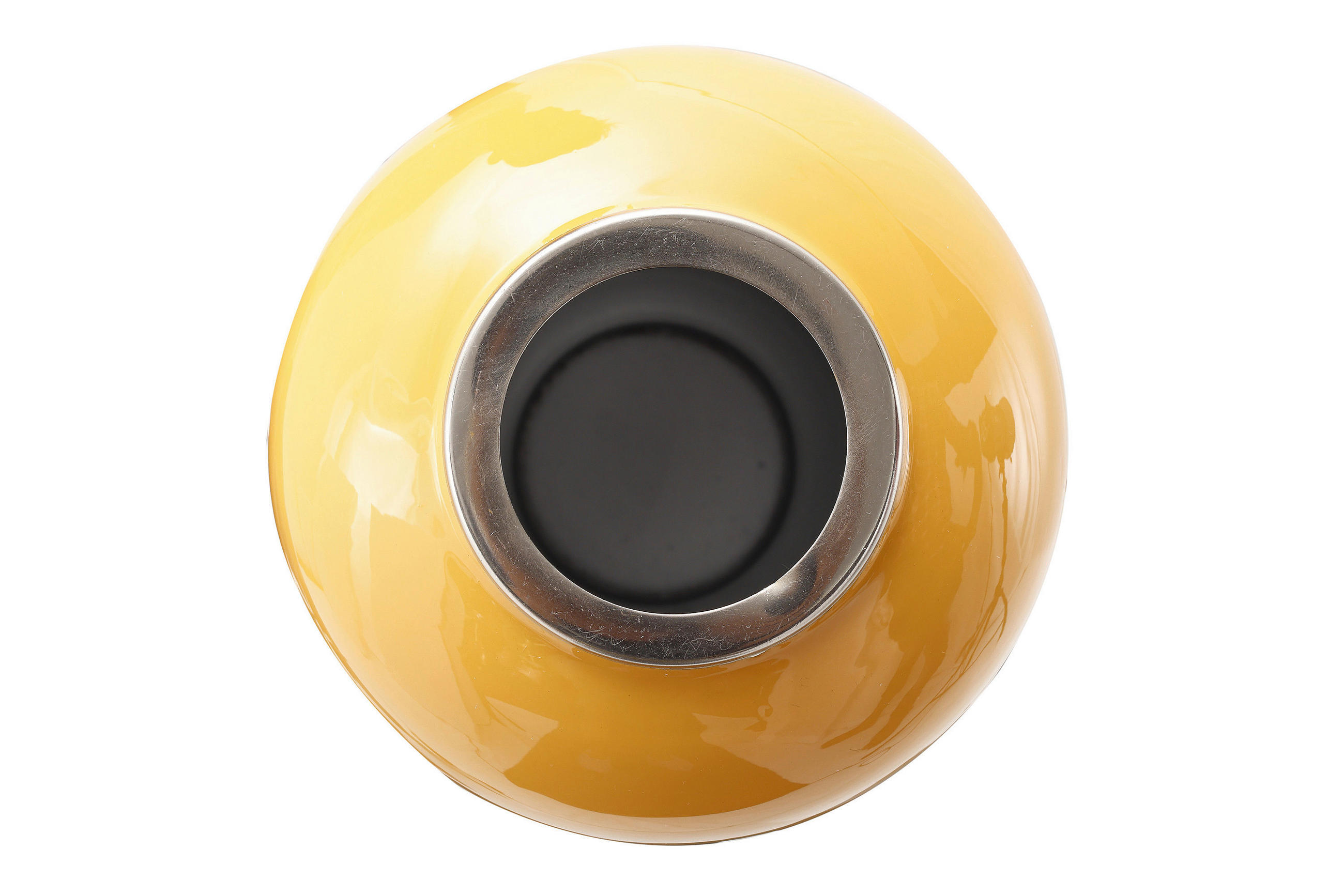 VASE 45 cm  - Gelb/Silberfarben, Trend, Metall (23/23/45cm) - Kayoom