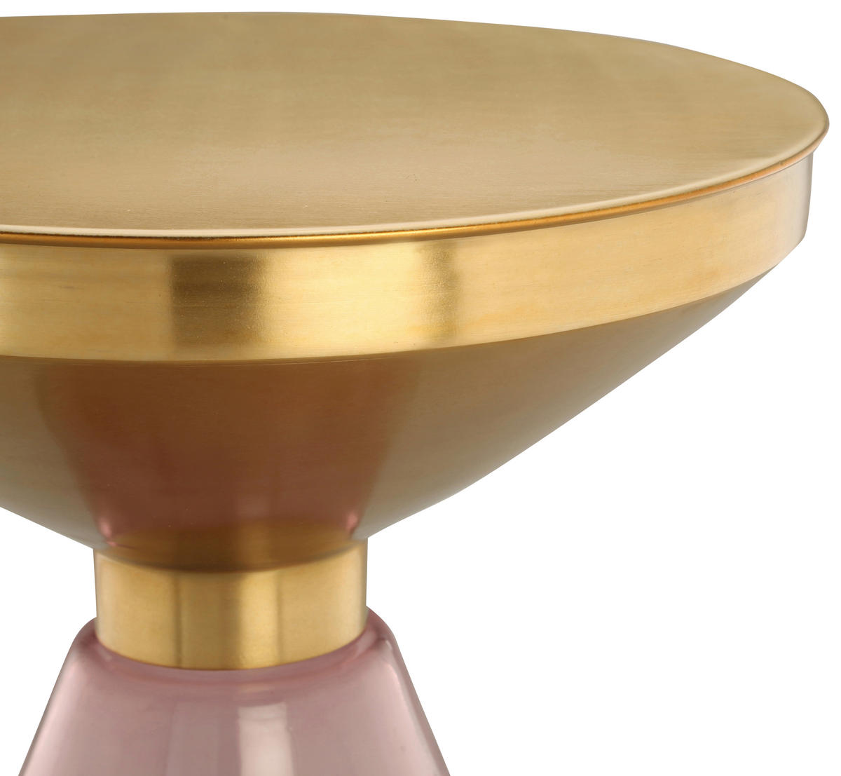 BEISTELLTISCH in Metall, Glas  - Goldfarben/Rosa, Design, Glas/Metall (41,5/53cm) - Kayoom