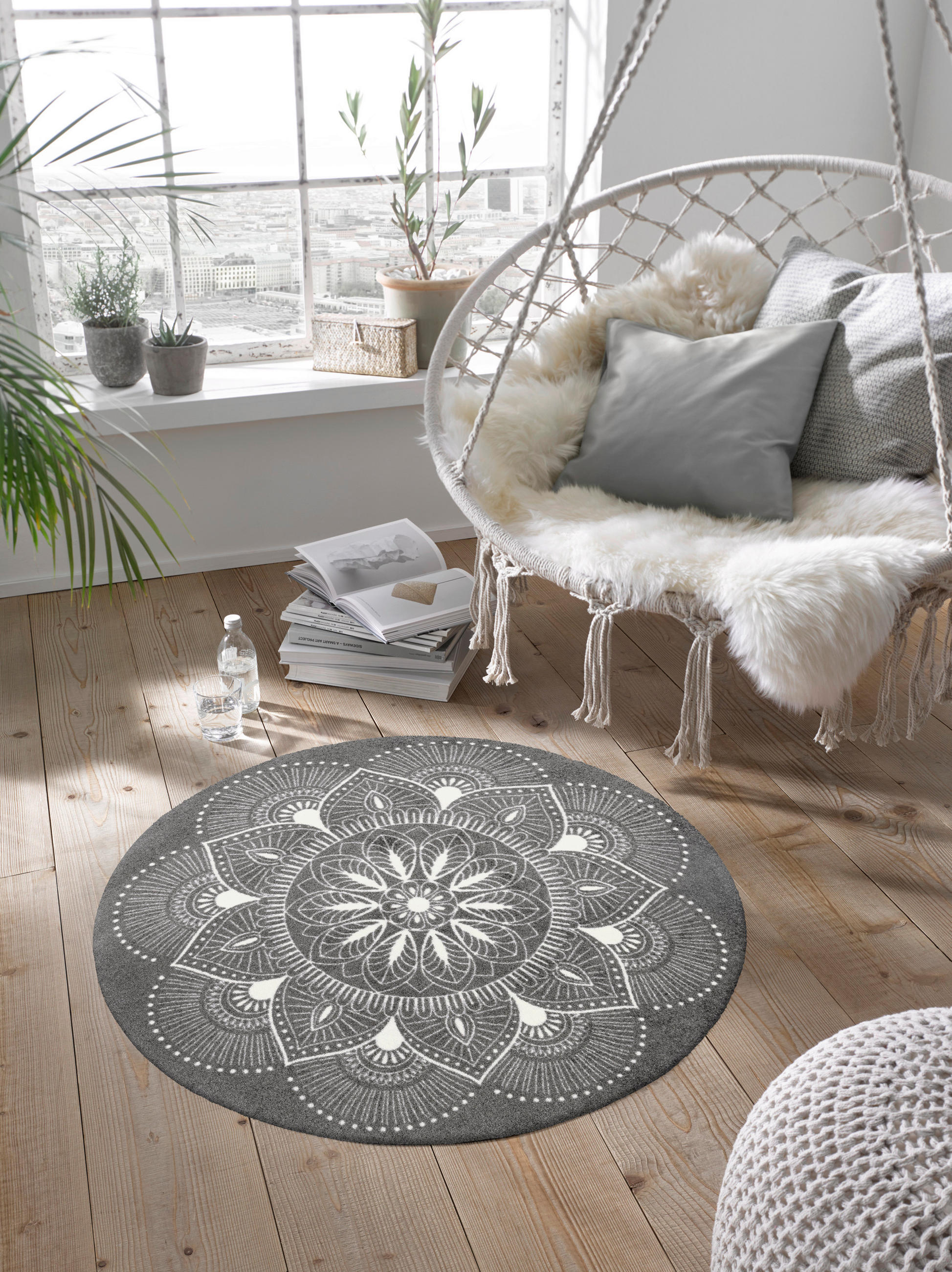 KOBEREC, 90/90 cm, šedá - šedá, Konvenční, textil/plast (90/90cm) - Esposa