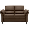 2-SITZER-SOFA Lederlook Braun  - Schwarz/Braun, MODERN, Holz/Textil (147/90/89cm) - Livetastic
