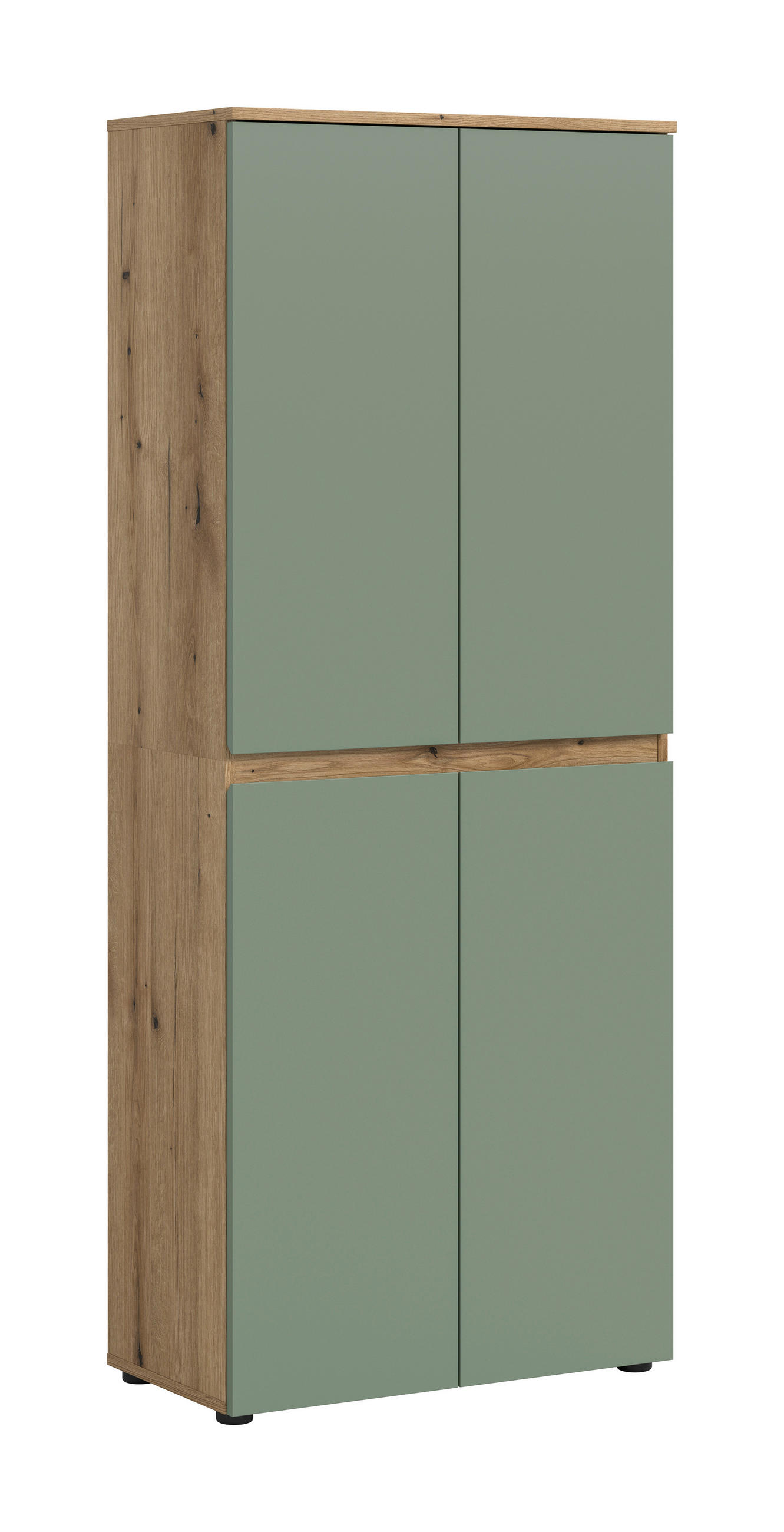 GARDEROBENSCHRANK  in 70/175/37 cm  - Eichefarben/Schwarz, Design, Holzwerkstoff/Kunststoff (70/175/37cm) - Livetastic
