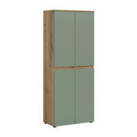 GARDEROBENSCHRANK  in 70/175/37 cm  - Eichefarben/Schwarz, Design, Holzwerkstoff/Kunststoff (70/175/37cm) - Livetastic