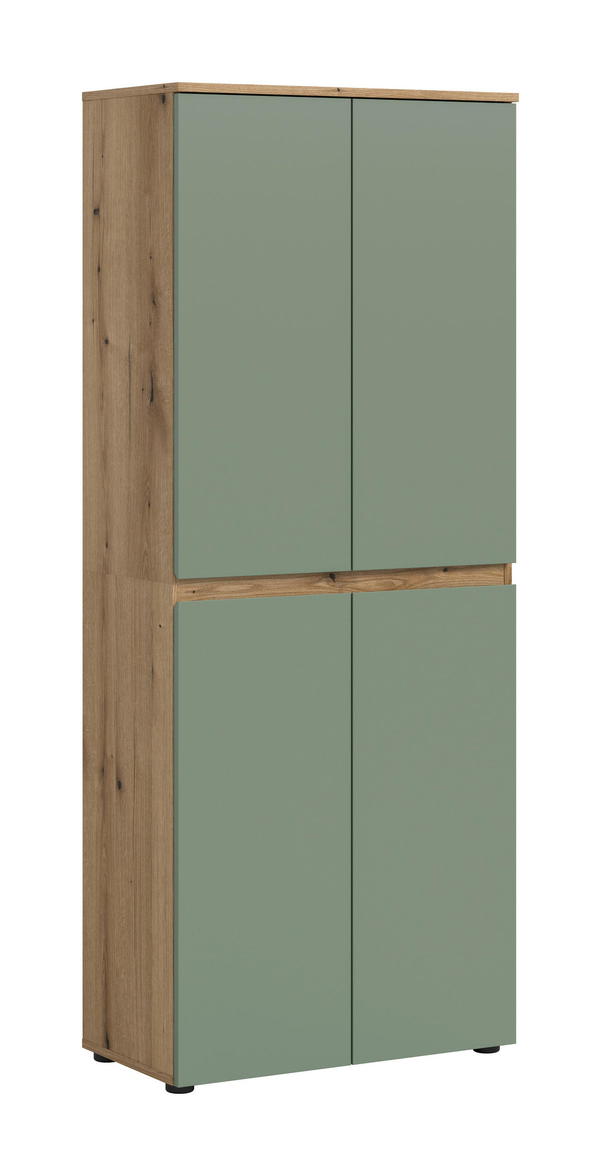 GARDEROBENSCHRANK  in 70/175/37 cm  - Eichefarben/Schwarz, Design, Holzwerkstoff/Kunststoff (70/175/37cm) - Livetastic