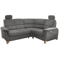 ECKSOFA Dunkelgrau Struktur  - Wildeiche/Dunkelgrau, KONVENTIONELL, Holz/Textil (237/186cm) - Livetastic